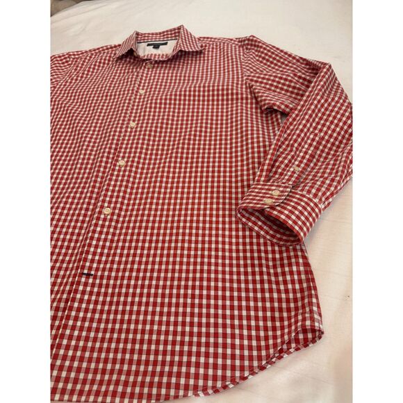 BANANA REPUBLIC Shirt Men's XL 17-17.5 Gingham Checkered Button Down Long Sleeve - Picture 13 of 14
